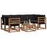 Ensemble de canapés d'extérieur 7 pcs Naturel et Noir 526544526544