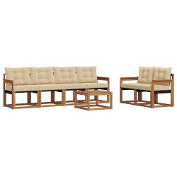 Ensemble de canapés d'extérieur 7 pcs Naturel et Beige 526547526547