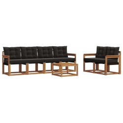 Ensemble de canapés d'extérieur 7 pcs Naturel et Noir 526548526548