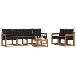 Ensemble de canapés d'extérieur 7 pcs Naturel et Noir 526548526548