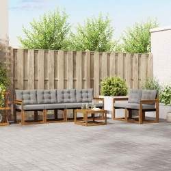 Ensemble de canapés d'extérieur 7 pcs Gris Naturel et Clair 526549526549