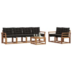 Ensemble de canapés d'extérieur 7 pcs Naturel et Noir 526550526550