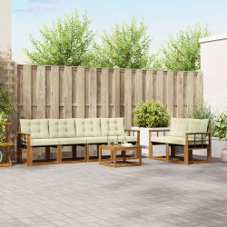 Ensemble de canapés d'extérieur 7 pcs Naturel et Crème 526552526552