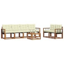 Ensemble de canapés d'extérieur 7 pcs Naturel et Crème 526552526552