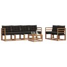 Ensemble de canapés d'extérieur 7 pcs Naturel et Noir 526553526553