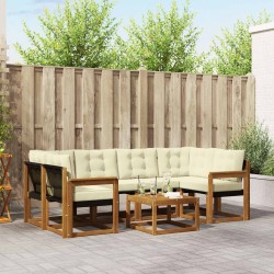 Ensemble de canapés d'extérieur 7 pcs Naturel et Crème 526555526555