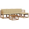 Ensemble de canapés d'extérieur 6 pcs Naturel et Beige 526556526556