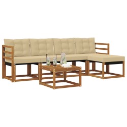 Ensemble de canapés d'extérieur 6 pcs Naturel et Beige 526556526556