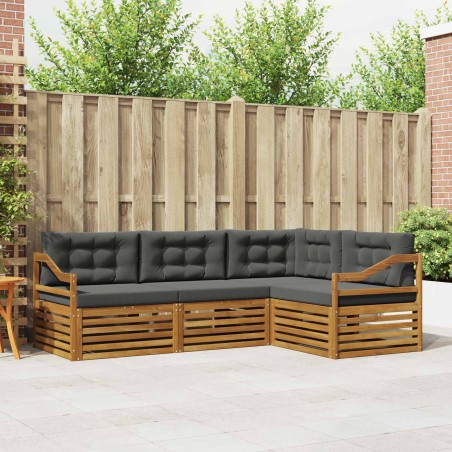 Ensemble de canapés d'extérieur 4 pcs Naturel et Anthracite 526559526559