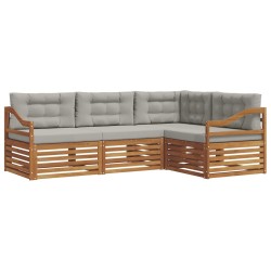 Ensemble de canapés d'extérieur 4 pcs Gris Naturel et Clair 526560526560
