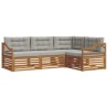 Ensemble de canapés d'extérieur 4 pcs Gris Naturel et Clair 526560526560
