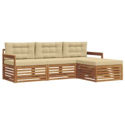 Ensemble de canapés d'extérieur 4 pcs Naturel et Beige 526561526561
