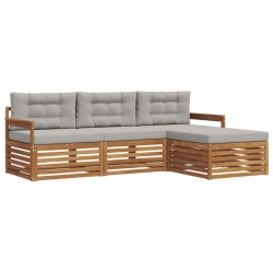 Ensemble de canapés d'extérieur 4 pcs Gris Naturel et Clair 526563526563