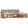 Ensemble de canapés d'extérieur 4 pcs Gris Naturel et Clair 526563526563
