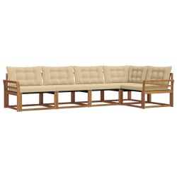 Ensemble de canapés d'extérieur 5 pcs Naturel et Beige 526564526564