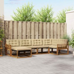 Ensemble de canapés d'extérieur 6 pcs Naturel et Beige 526565526565