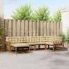 Ensemble de canapés d'extérieur 6 pcs Naturel et Beige 526565526565