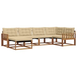 Ensemble de canapés d'extérieur 6 pcs Naturel et Beige 526565526565
