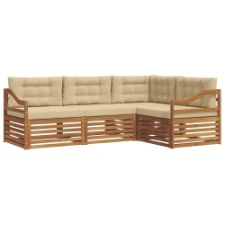 Ensemble de canapés d'extérieur 4 pcs Naturel et Beige 526566526566