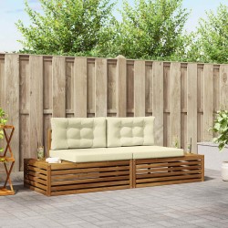 Ensemble de canapés d'extérieur 2 Pièce Naturel et Crème 526567526567