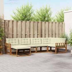 Ensemble de canapés d'extérieur 6 pcs Naturel et Crème 526568526568