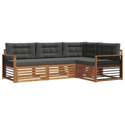 Ensemble de canapés d'extérieur 4 pcs Naturel et Anthracite 526570526570