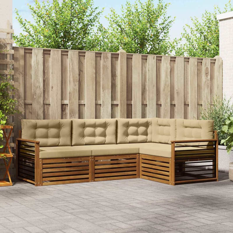 Ensemble de canapés d'extérieur 4 pcs Naturel et Beige 526571526571