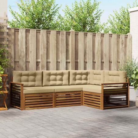 Ensemble de canapés d'extérieur 4 pcs Naturel et Beige 526571526571
