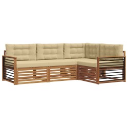Ensemble de canapés d'extérieur 4 pcs Naturel et Beige 526571526571
