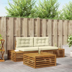 Ensemble de canapés d'extérieur 3 Pièce Naturel et Crème 526574526574