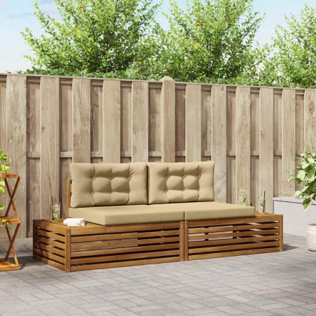 Ensemble de canapés d'extérieur 2 Pièce Naturel et Beige 526576526576