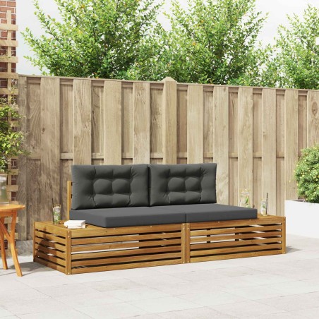 Ensemble de canapés d'extérieur 2 Pièce Naturel et Anthracite 526577526577