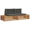 Ensemble de canapés d'extérieur 2 Pièce Naturel et Anthracite 526577526577