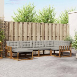 Ensemble de canapés d'extérieur 6 pcs Gris Naturel et Clair 526578526578