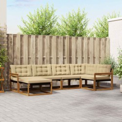 Ensemble de canapés d'extérieur 6 pcs Naturel et Beige 526579526579