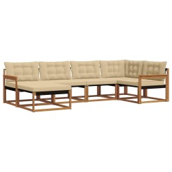 Ensemble de canapés d'extérieur 6 pcs Naturel et Beige 526579526579