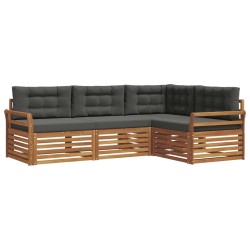 Ensemble de canapés d'extérieur 4 pcs Naturel et Anthracite 526580526580