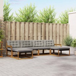 Ensemble de canapés d'extérieur 6 pcs Gris Naturel et Clair 526582526582