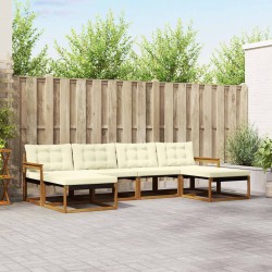 Ensemble de canapés d'extérieur 6 pcs Naturel et Crème 526583526583