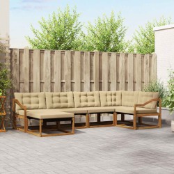 Ensemble de canapés d'extérieur 6 pcs Naturel et Beige 526584526584