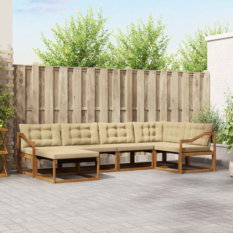 Ensemble de canapés d'extérieur 6 pcs Naturel et Beige 526584526584