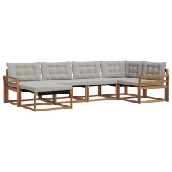 Ensemble de canapés d'extérieur 6 pcs Gris Naturel et Clair 526585526585