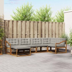 Ensemble de canapés d'extérieur 6 pcs Gris Naturel et Clair 526587526587