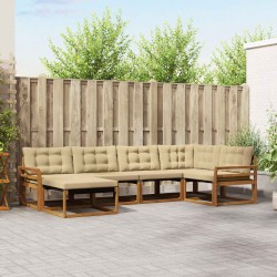 Ensemble de canapés d'extérieur 6 pcs Naturel et Beige 526589526589