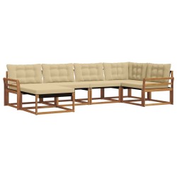 Ensemble de canapés d'extérieur 6 pcs Naturel et Beige 526589526589