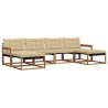 Ensemble de canapés d'extérieur 6 pcs Naturel et Beige 526591526591