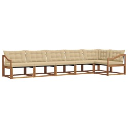 Ensemble de canapés d'extérieur 6 pcs Naturel et Beige 526592526592