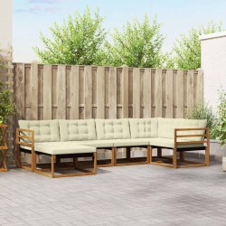 Ensemble de canapés d'extérieur 6 pcs Naturel et Crème 526595526595