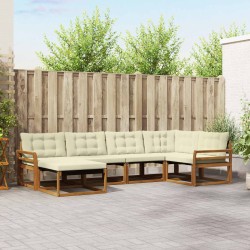 Ensemble de canapés d'extérieur 6 pcs Naturel et Crème 526600526600