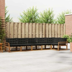 Ensemble de canapés d'extérieur 6 pcs Naturel et Noir 526601526601